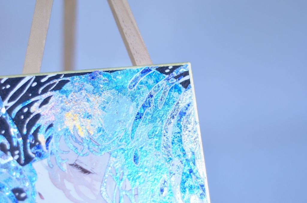 オリジナル 手描きイラスト 女の子 「海風」 1/4色紙サイズ 透明水彩 原画