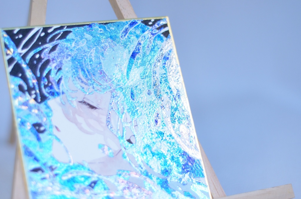 オリジナル 手描きイラスト 女の子 「海風」 1/4色紙サイズ 透明水彩 原画