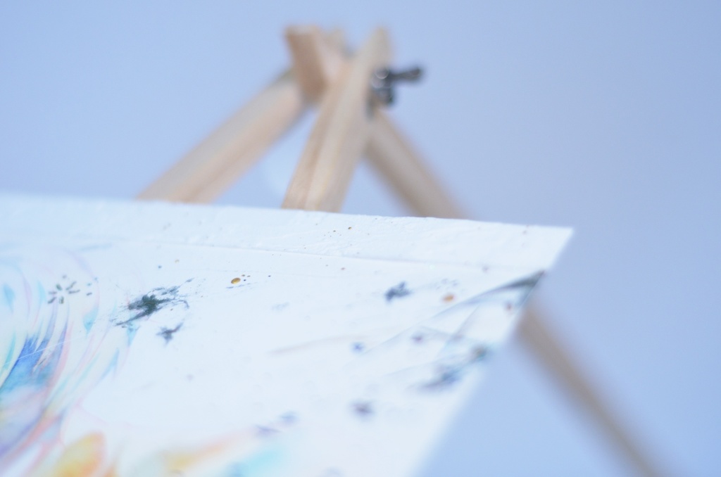 オリジナル 手描きイラスト 女の子 「夢の続きを」 正方形サイズ 透明水彩 原画