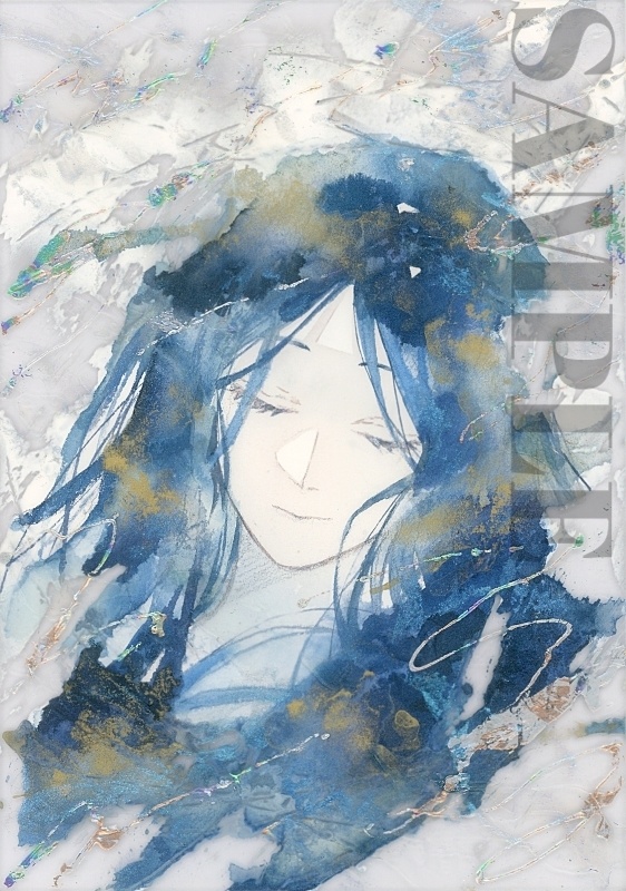 オリジナル 手描きイラスト 女の子 「夜空の夢を見て」 アクリル板 A5サイズ 透明水彩 原画