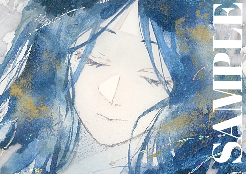 オリジナル 手描きイラスト 女の子 「夜空の夢を見て」 アクリル板 A5サイズ 透明水彩 原画