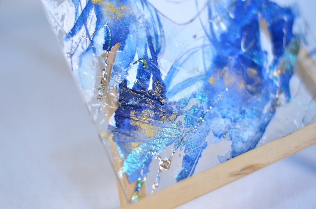 オリジナル 手描きイラスト 女の子 「夜空の夢を見て」 アクリル板 A5サイズ 透明水彩 原画