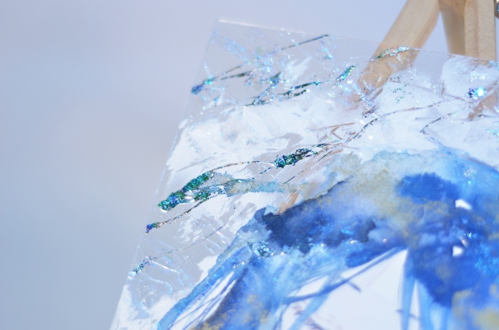 オリジナル 手描きイラスト 女の子 「夜空の夢を見て」 アクリル板 A5サイズ 透明水彩 原画