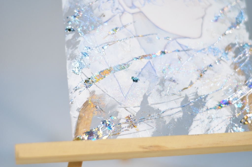 オリジナル 手描きイラスト 男の子 青年 「光の透り道」 アクリル板 A5サイズ 透明水彩 原画