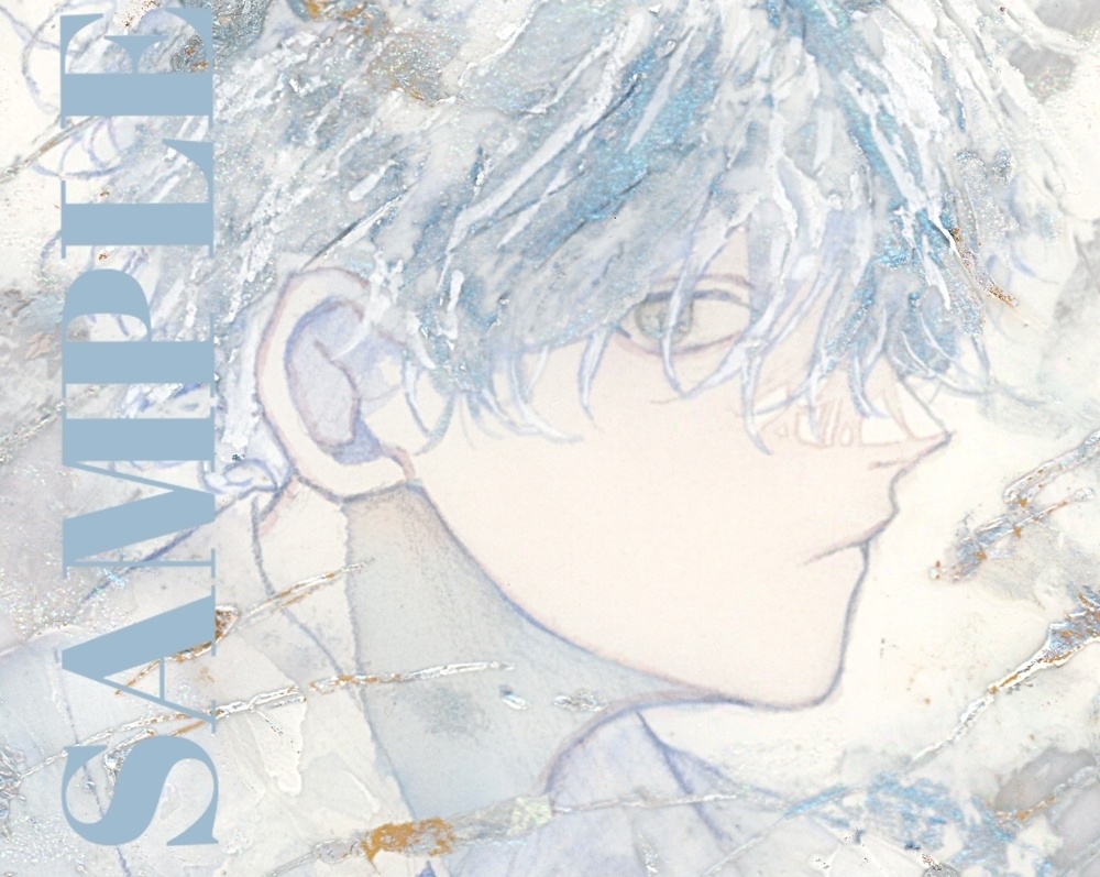 オリジナル 手描きイラスト 男の子 青年 「光の透り道」 アクリル板 A5サイズ 透明水彩 原画