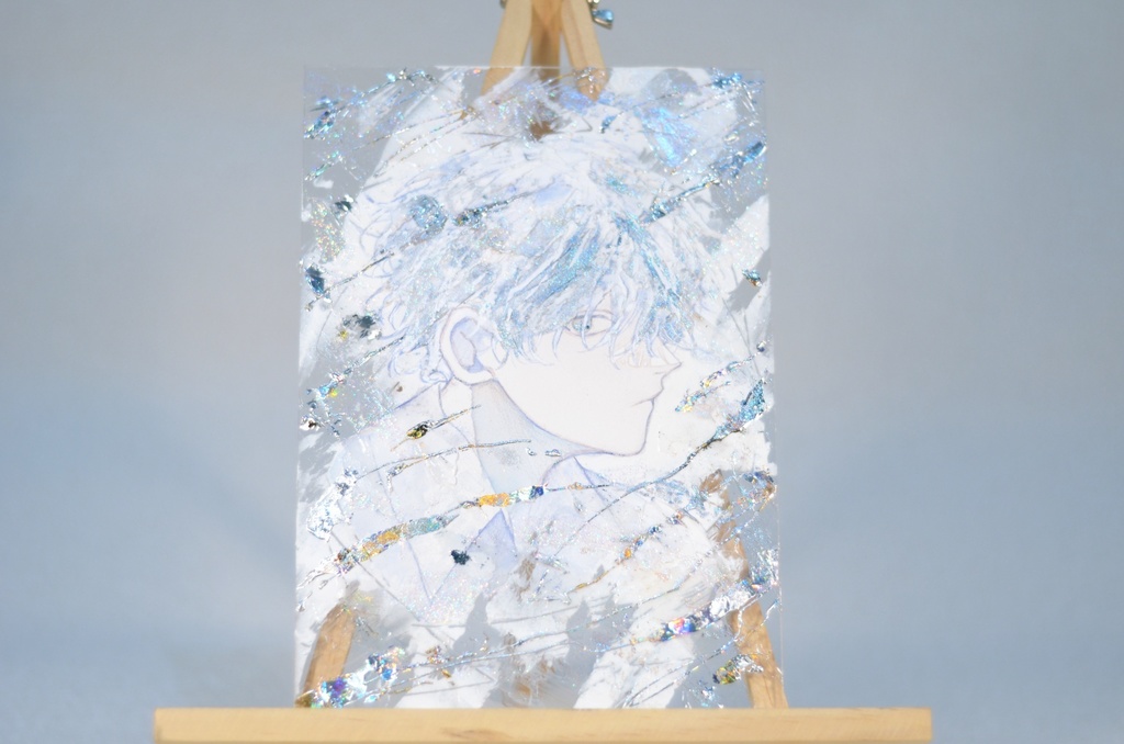 オリジナル 手描きイラスト 男の子 青年 「光の透り道」 アクリル板 A5サイズ 透明水彩 原画