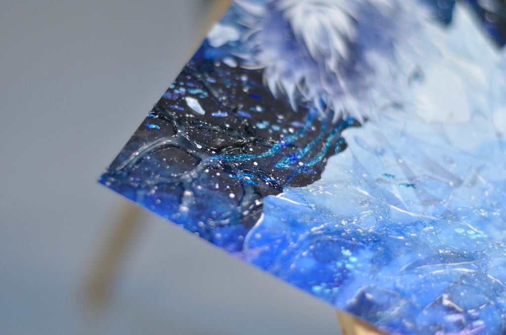 オリジナル 手描きイラスト 男の子 青年 「沈む」 変形サイズ 透明水彩 原画