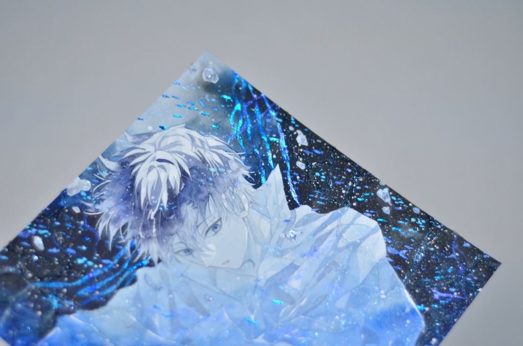 オリジナル 手描きイラスト 男の子 青年 「沈む」 変形サイズ 透明水彩 原画