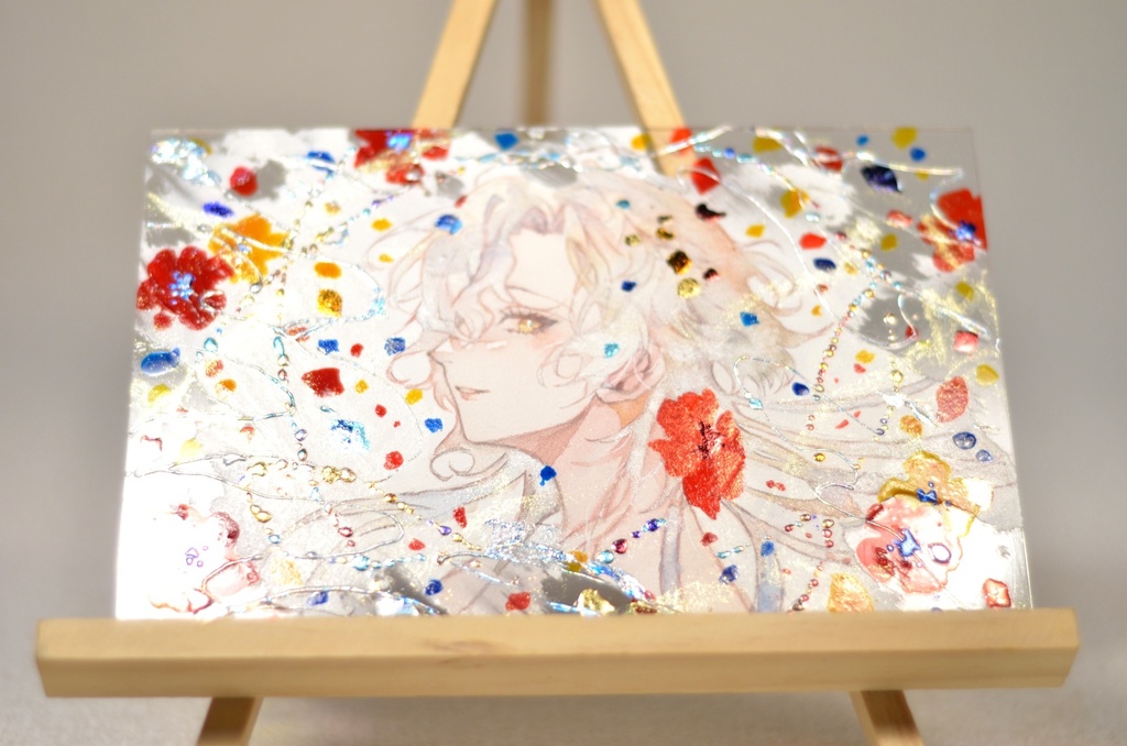 オリジナル 手描きイラスト 女の子 「花の踊り子」 アクリル板 A5サイズ 透明水彩 原画