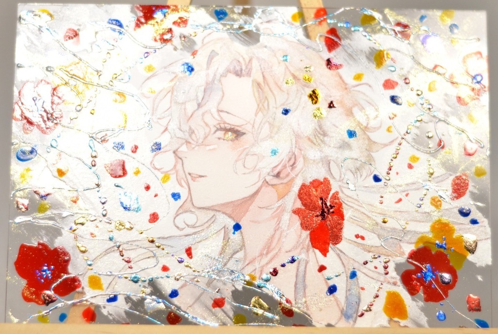 オリジナル 手描きイラスト 女の子 「花の踊り子」 アクリル板 A5サイズ 透明水彩 原画