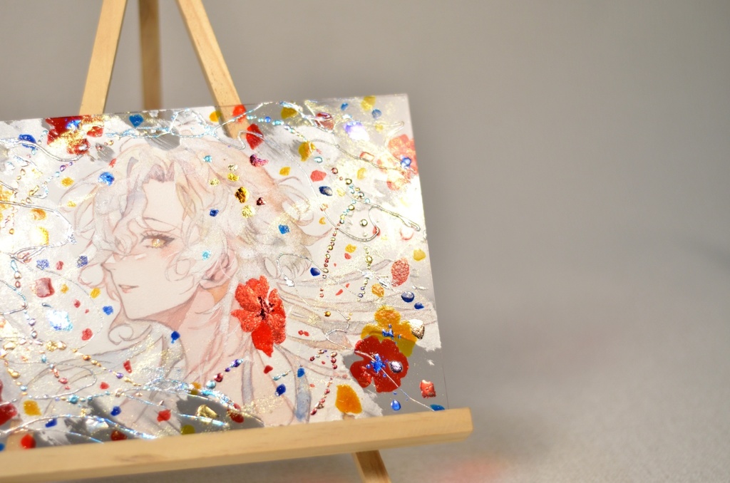 オリジナル 手描きイラスト 女の子 「花の踊り子」 アクリル板 A5サイズ 透明水彩 原画