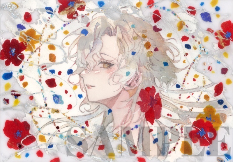 オリジナル 手描きイラスト 女の子 「花の踊り子」 アクリル板 A5サイズ 透明水彩 原画