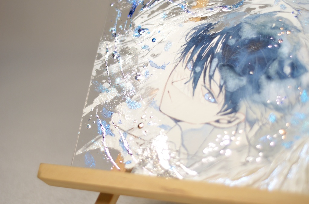 オリジナル 手描きイラスト 男の子 「片翼の案内人」 アクリル板 A5サイズ 透明水彩 原画