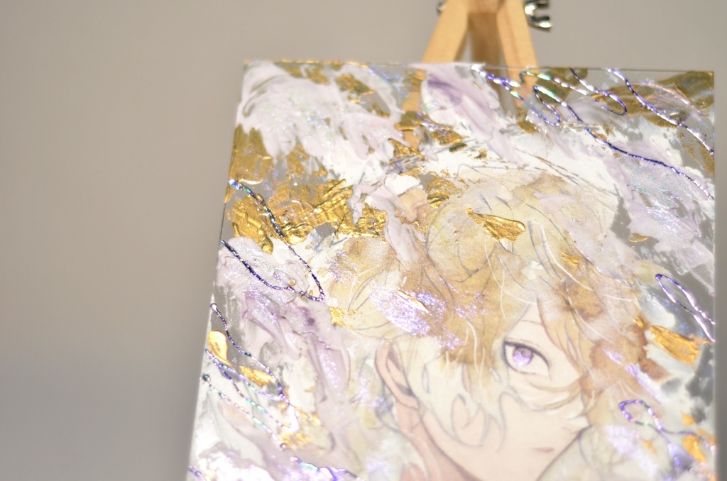 オリジナル 手描きイラスト 男の子 「曇天」 アクリル板 A5サイズ 透明水彩 原画