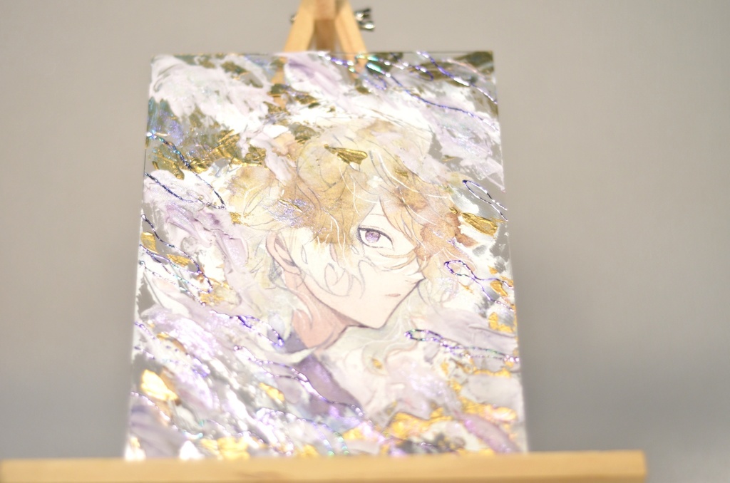 オリジナル 手描きイラスト 男の子 「曇天」 アクリル板 A5サイズ 透明水彩 原画