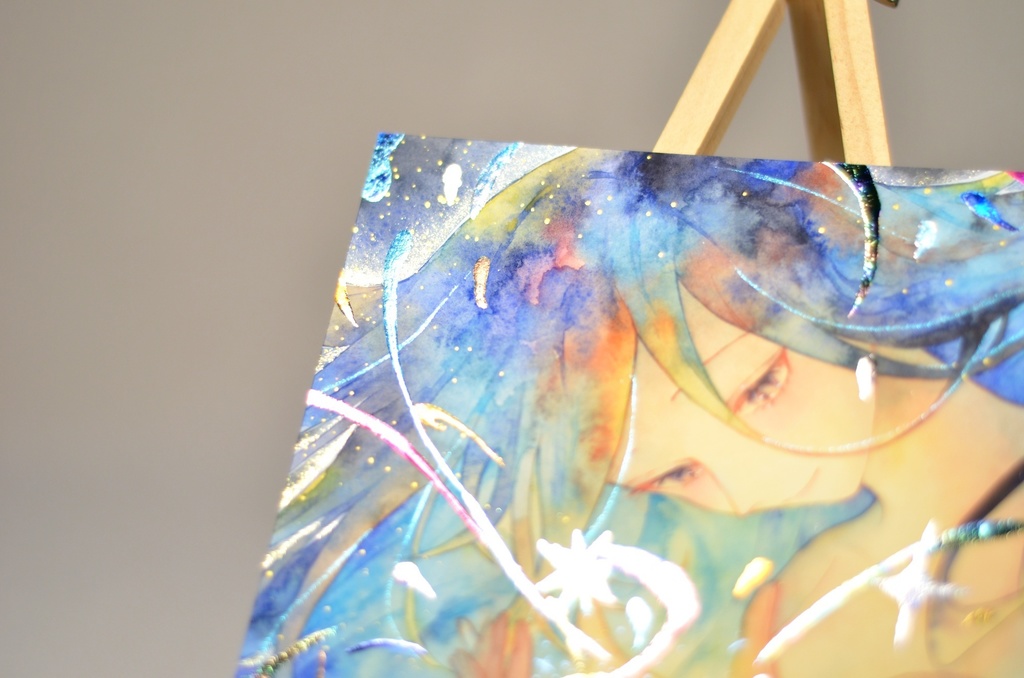 オリジナル 手描きイラスト 女の子 「期待」 変形サイズ 透明水彩 原画