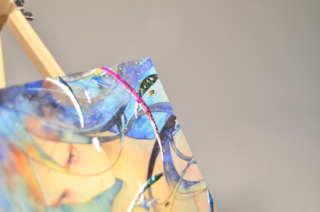 オリジナル 手描きイラスト 女の子 「期待」 変形サイズ 透明水彩 原画