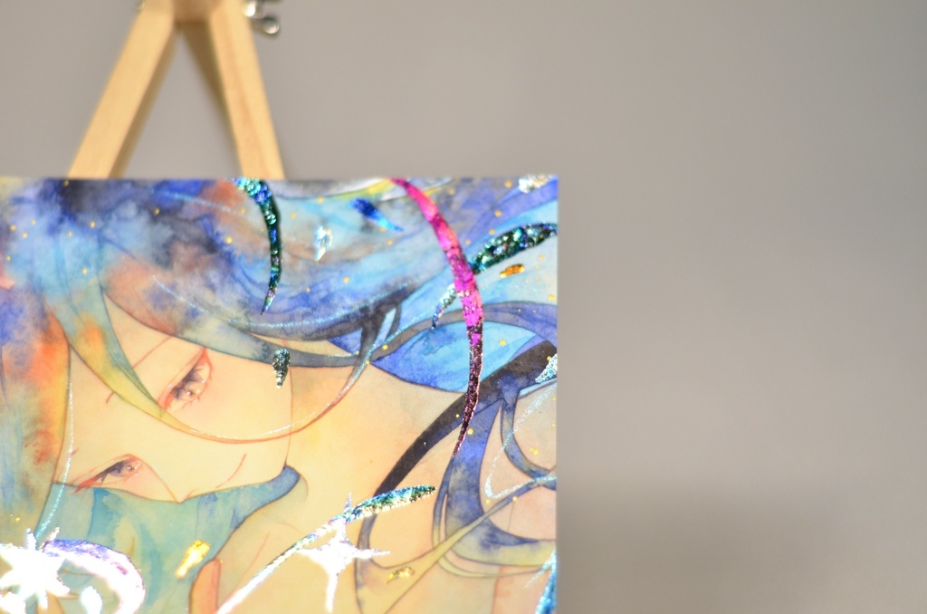 オリジナル 手描きイラスト 女の子 「期待」 変形サイズ 透明水彩 原画