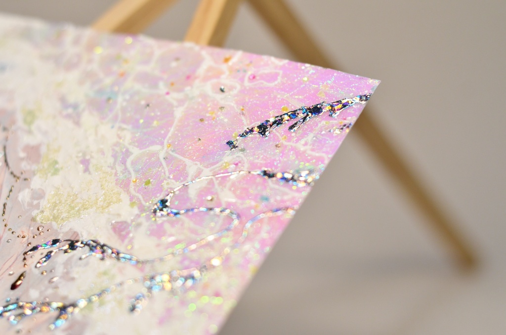 オリジナル 手描きイラスト 女の子 「波のずきん」 変形サイズ 透明水彩 原画