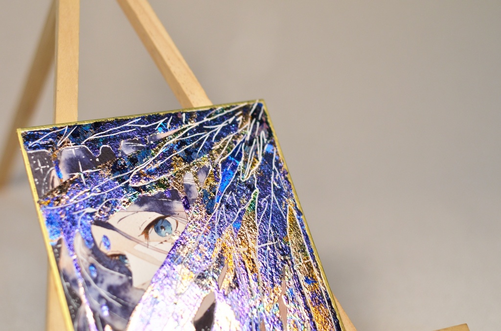 オリジナル 手描きイラスト 女の子 「堕天使」 1/4色紙サイズ 透明水彩 原画