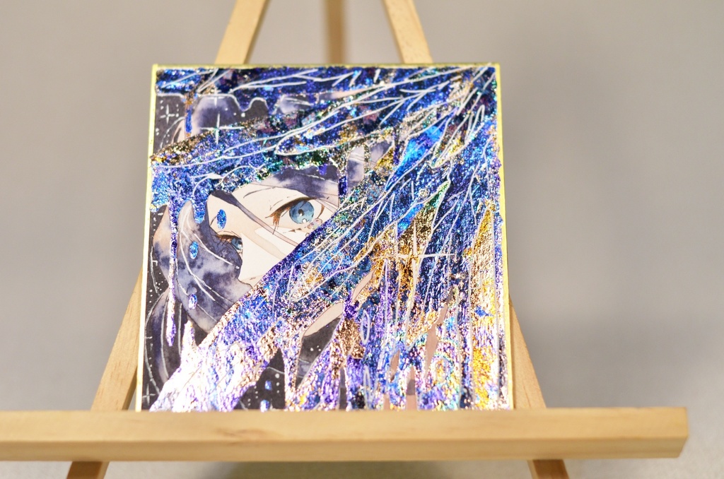 オリジナル 手描きイラスト 女の子 「堕天使」 1/4色紙サイズ 透明水彩 原画