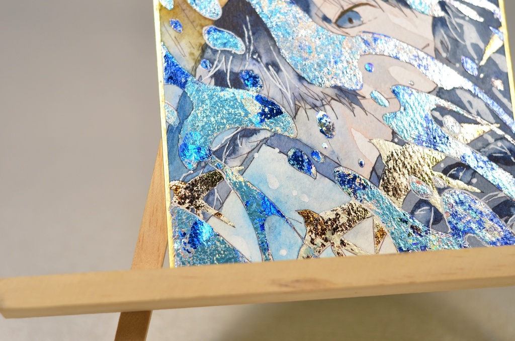 オリジナル 手描きイラスト 男の子 青年 「飛燕」 1/4色紙サイズ 透明水彩 原画