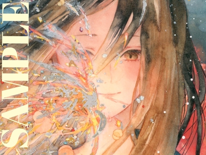 オリジナル 手描きイラスト 女の子 「揺らぎの中で」 正方形サイズ 透明水彩 原画