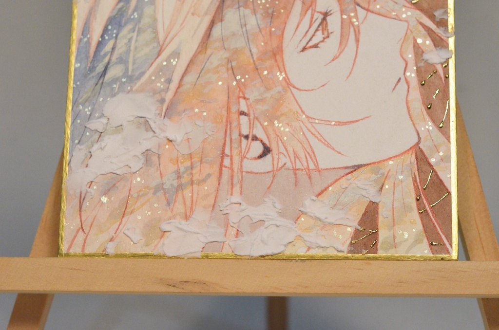オリジナル 手描きイラスト 女の子 「茜色に染まる」 1/4色紙サイズ 透明水彩 原画