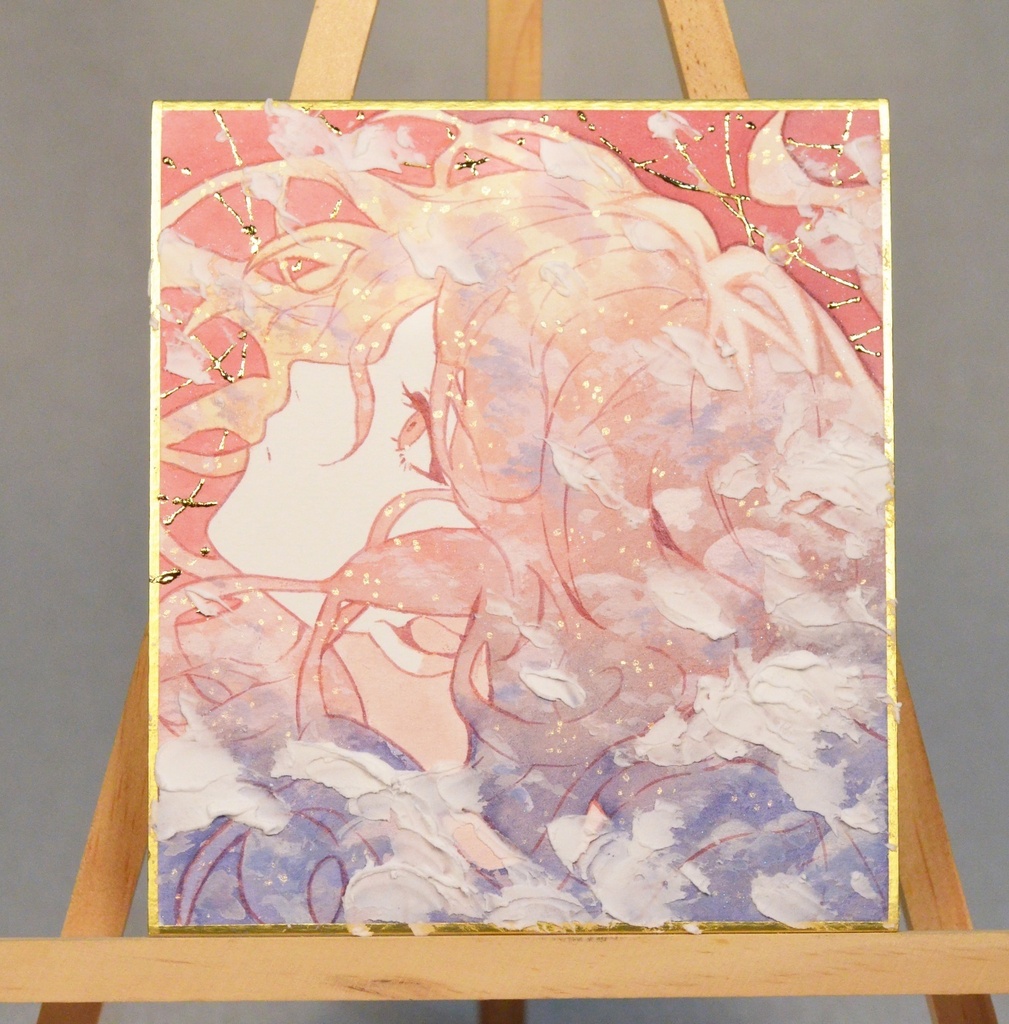 「曙色に染まる」 原画　オリジナル　手描きイラスト　女の子　1/4色紙サイズ　透明水彩