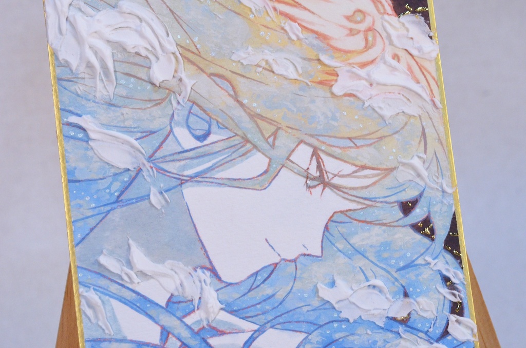 オリジナル 手描きイラスト 女の子 「東雲色に染まる」 1/4色紙サイズ 透明水彩 原画