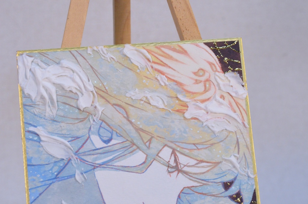 オリジナル 手描きイラスト 女の子 「東雲色に染まる」 1/4色紙サイズ 透明水彩 原画