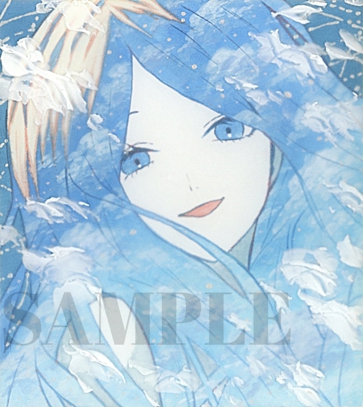 オリジナル 手描きイラスト 女の子 「空色に染まる」 1/4色紙サイズ 透明水彩 原画