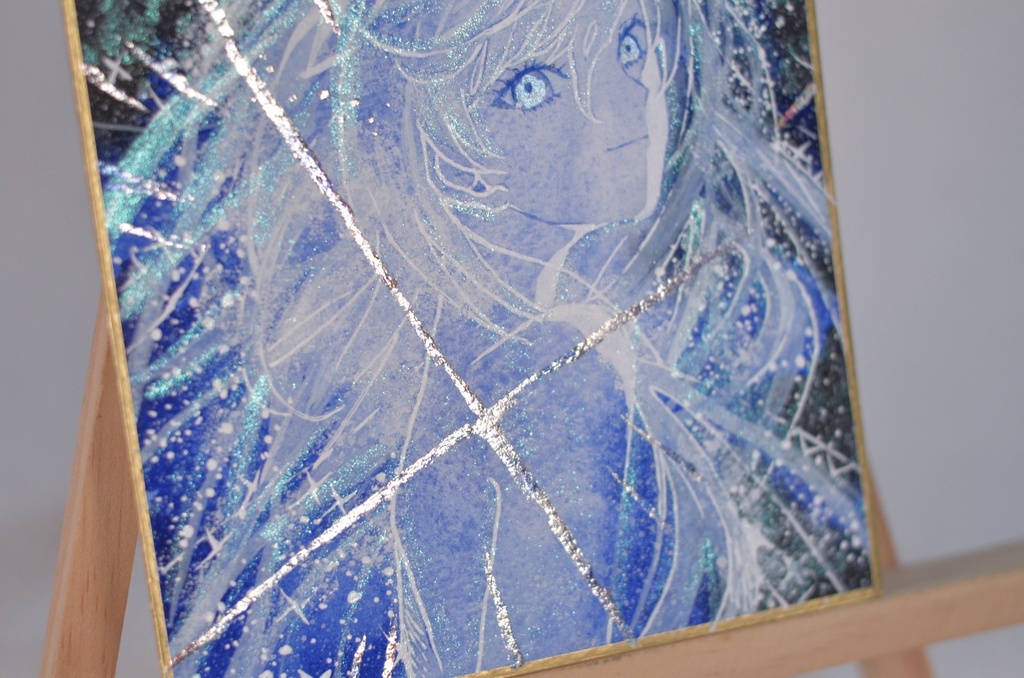 オリジナル 手描きイラスト 女の子 「一番星の瞬き」 1/4色紙サイズ 透明水彩 原画