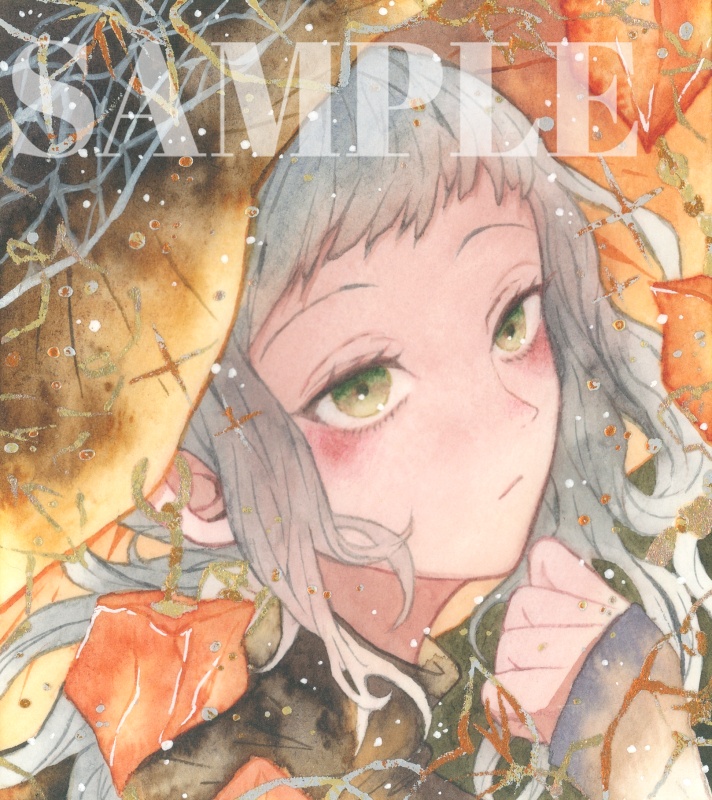 オリジナル 手描きイラスト 女の子 「鬼灯の魔女」 1/4色紙サイズ 透明水彩 原画