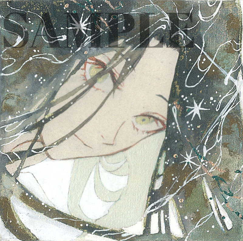 手描きイラスト 「光の居場所」 オリジナル 女の子 正方形サイズ 透明水彩 原画