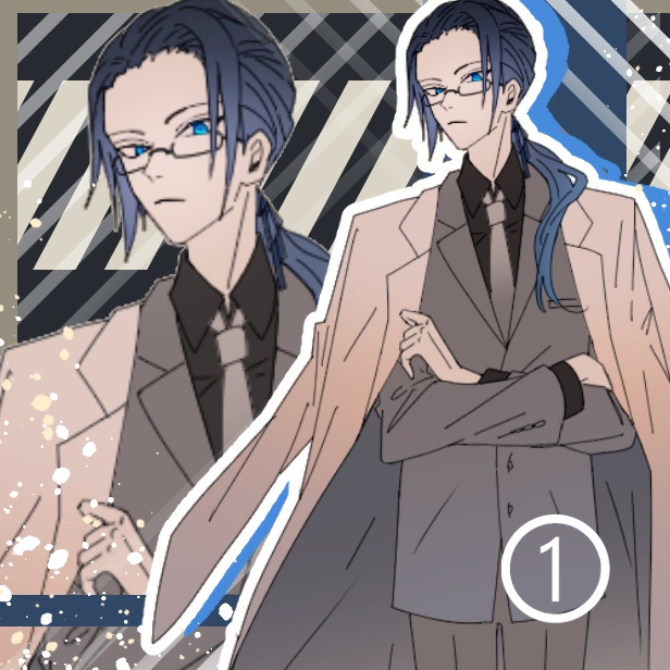 TRPG VTuber opt 立ち絵 4種類 1点もの 男の子 男性 スーツ等