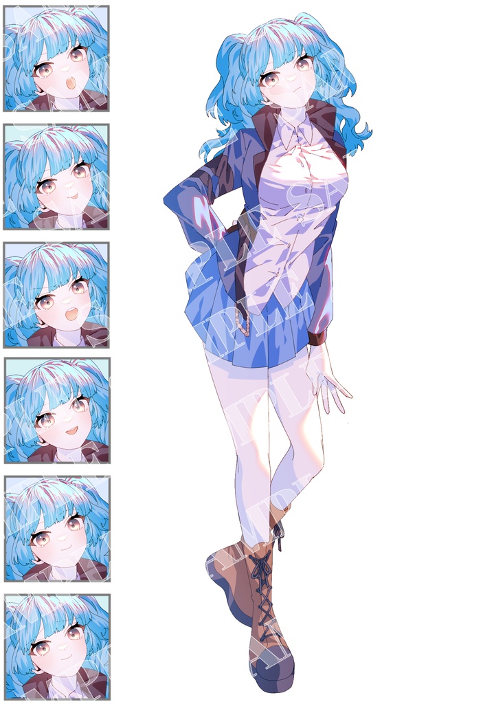TRPG VTuber opt 立ち絵 4種類 1点もの 男の子 女の子 女性 男性 スーツ 制服