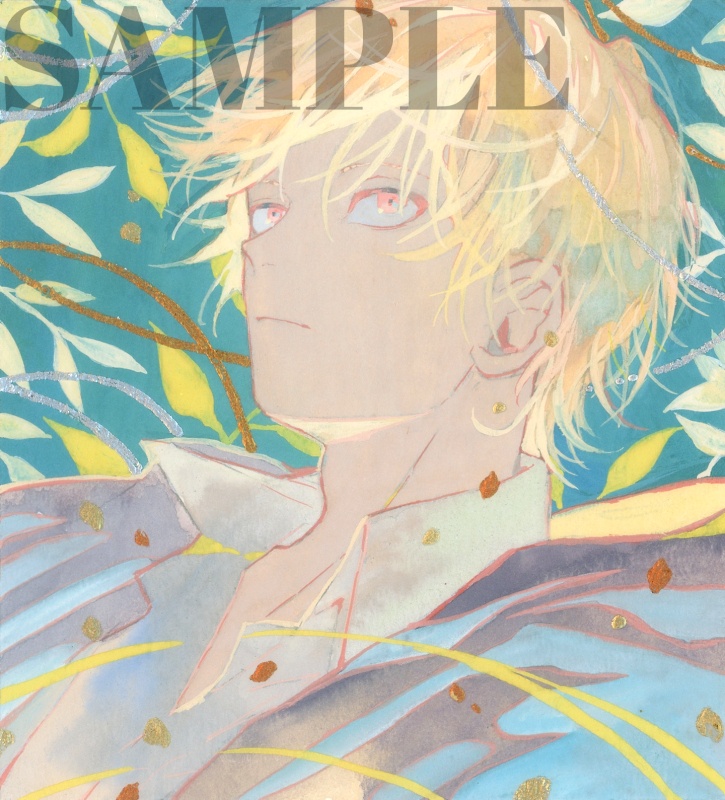 手描きイラスト 「光の名残」 オリジナル 男の子 青年 イラストボード ポスターカラー 原画