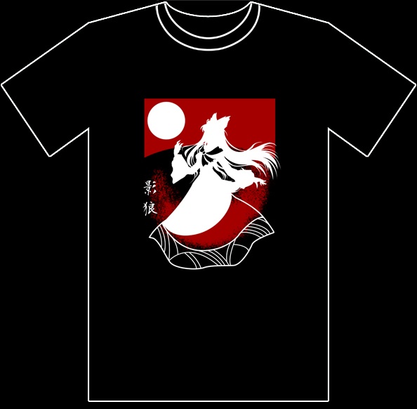 東方Ｔシャツ　「影狼月札」　今泉影狼