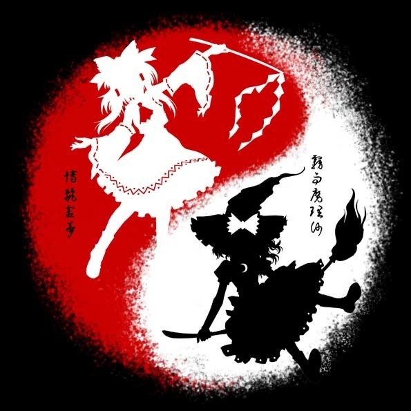 東方Tシャツ 紅白白黒