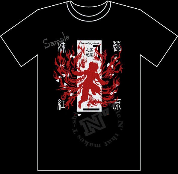 東方Tシャツ　藤原妹紅　紅炎