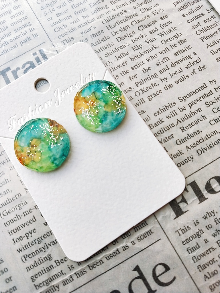 アルコールインク風ピアス②