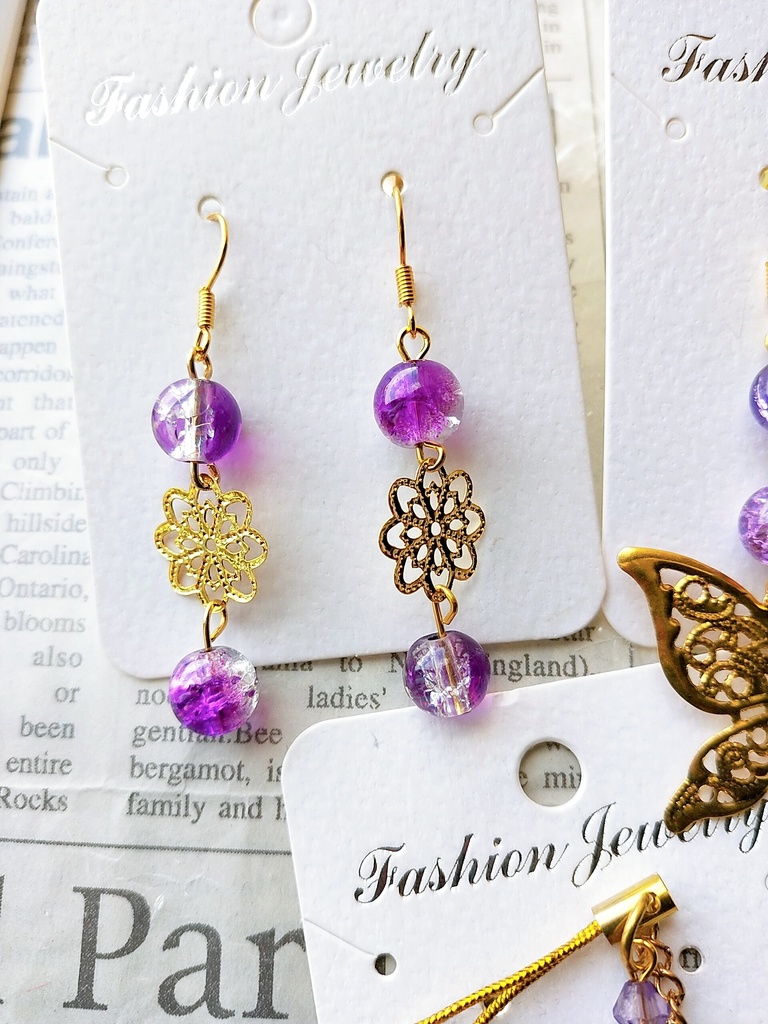 紫蝶ピアスセット