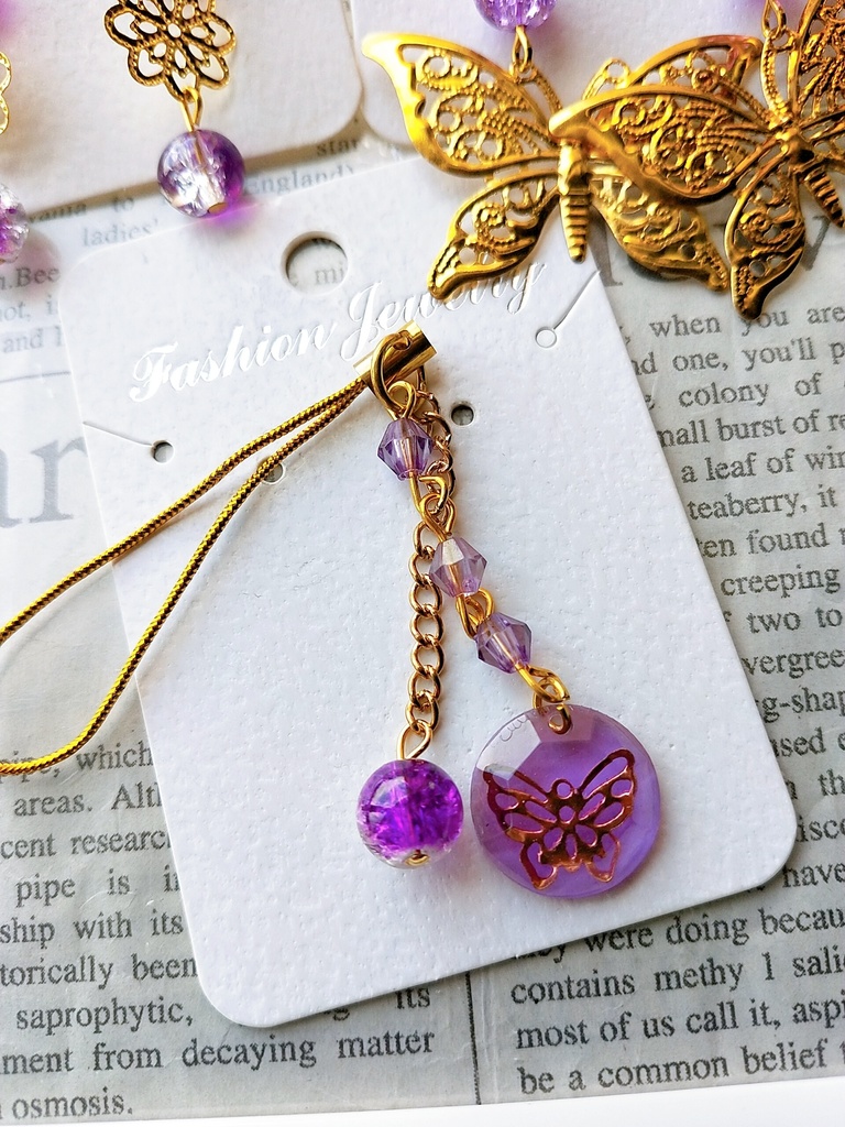紫蝶ピアスセット