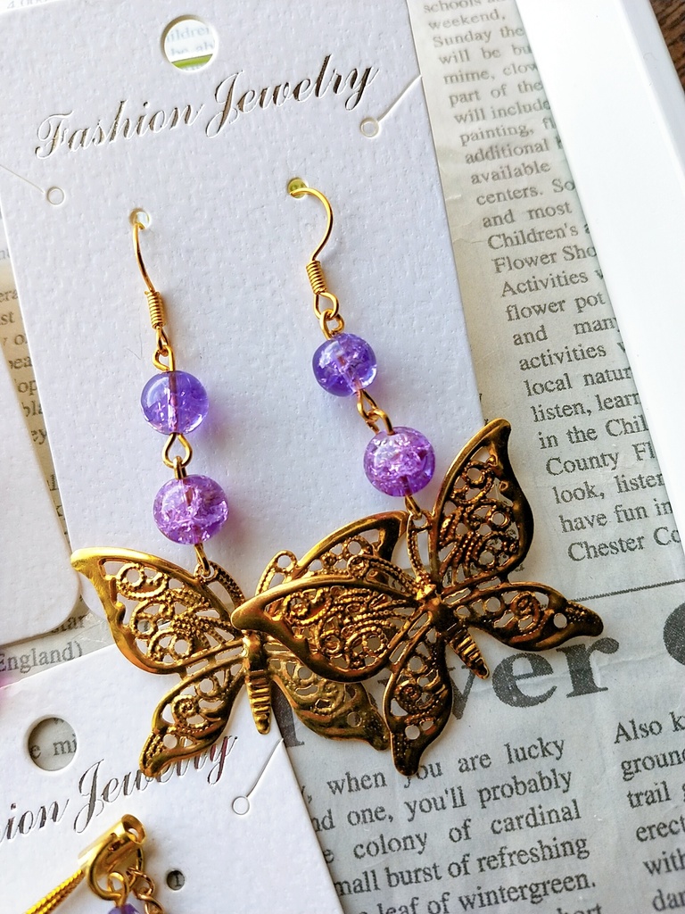 紫蝶ピアスセット
