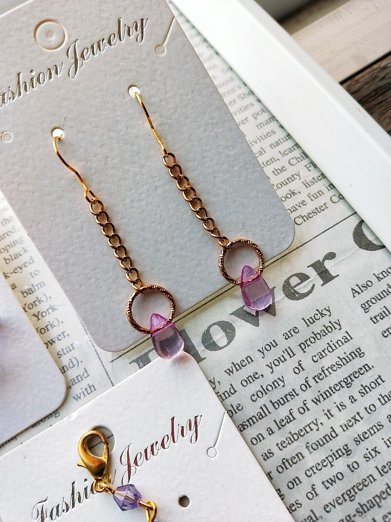 紫フープ系ピアスセット