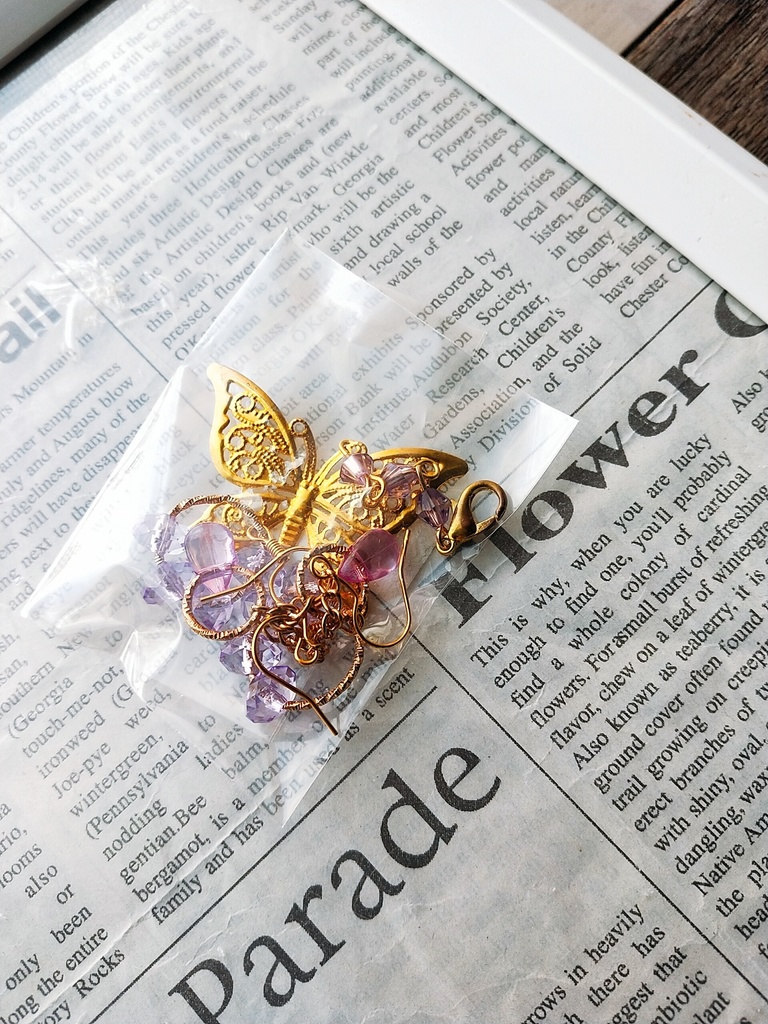 紫フープ系ピアスセット