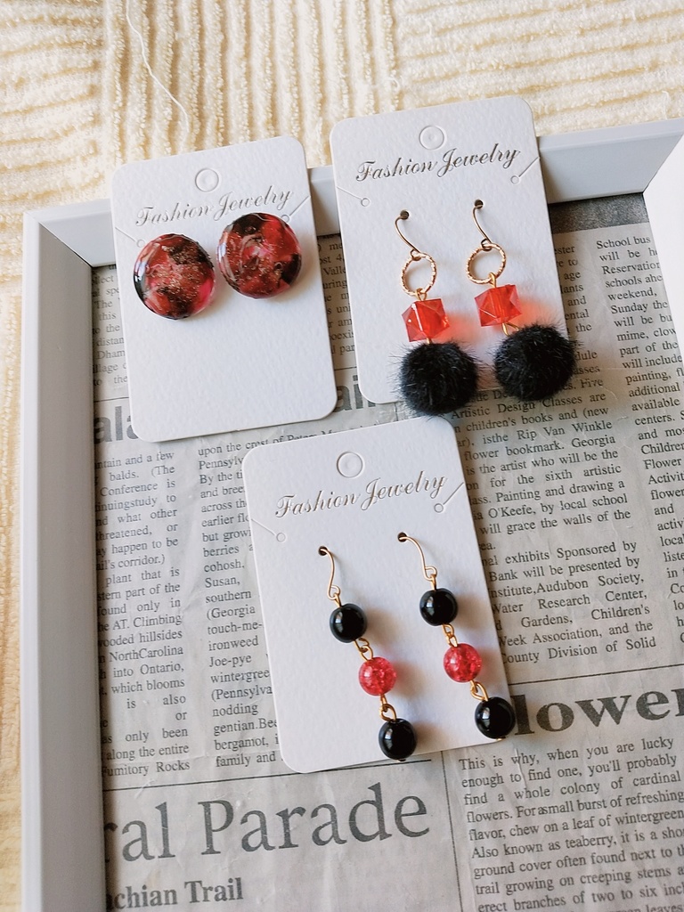 赤×黒ピアス3セット