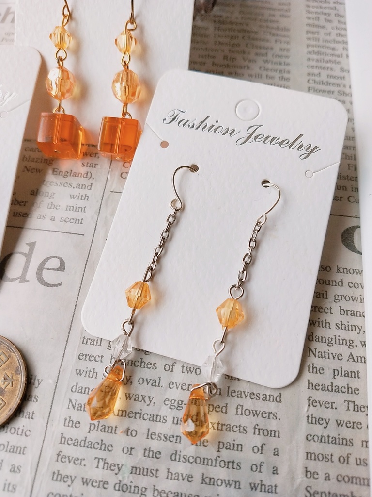 オレンジ系ピアス3点セット