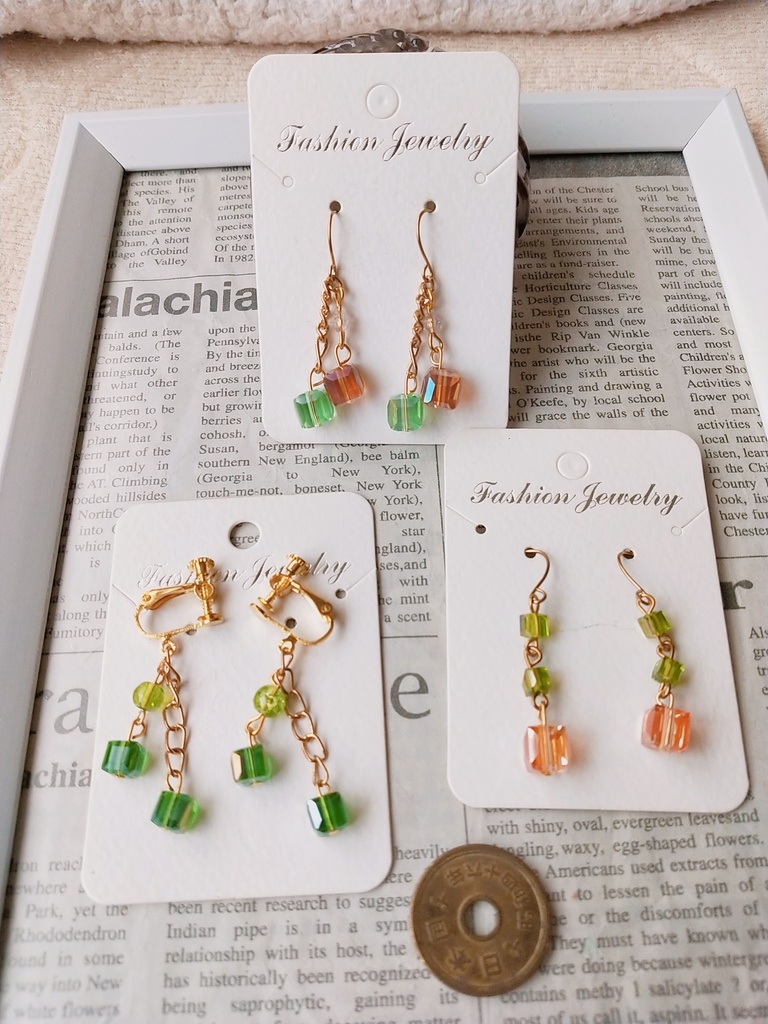 緑系ピアスセット